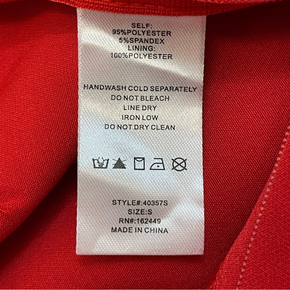 Lulumari Red Rhinestone Bow Wrap Front Mini Skort - Picture 4 of 10
